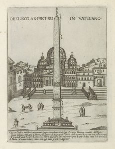 Vatikánský obelisk Obelisco a S. Pietro in Vaticano (titul na objektu) Moderní a starověké památky a budovy v Římě (název série) Ornamenti di fabriche antichi et moderni dell