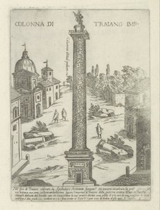 Trajánův sloup v Římě Colonna di Traiano imp. (název na objektu) Moderní a starověké památky a budovy v Římě (název série) Ornamenti di fabriche antichi et moderni dell