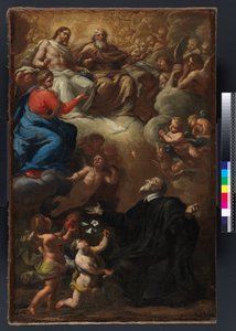 Vize svatého Filipa Neriho. Model pro „Vision of St Philip Neri“ v Baptisteriu San Giovanni (Siena) od Giovanni Maria Morandi