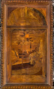 Lignaean Canonical Choir, intarzie Giovanni Maria Platina 1484, Superior Stall