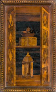 Lignaean Canonical Choir, intarzie Giovanni Maria Platina 1484, Superior Stall