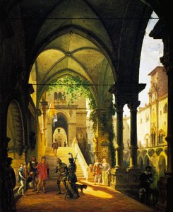 Ludvík XI. na zámku Barolo od Giovanni Migliary (1785-1837) od Giovanni Migliara