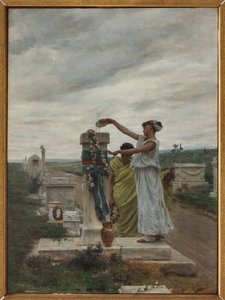 Čest hrdinům (obřad ve starověkém Řecku) (olej na plátně)