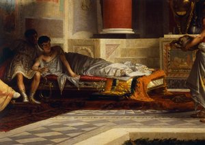 Pomsta Poppea, detail, Giovanni Muzzioli (1854-1894), olej na plátně