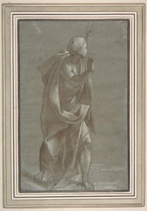 Stojící muž zahalená postava se zdviženýma rukama, 1565-71. od Giovanni Paolo Lomazzo