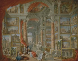 Obrazová galerie s pohledy na moderní Řím od Giovanni Paolo Panini