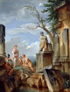Ruiny se Sibylou a dalšími postavami, c1720