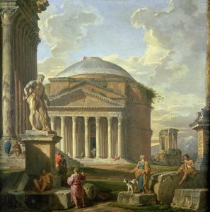 Pohled na Pantheon, Farnese Hercules a další římské ruiny