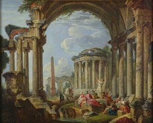 Kázání mezi starověkými ruinami, c.1740-50