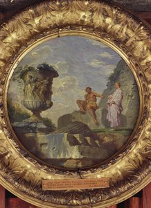 Ruins with Two Men, cca 1750-60 (olej na mědi) od Giovanni Paolo Pannini