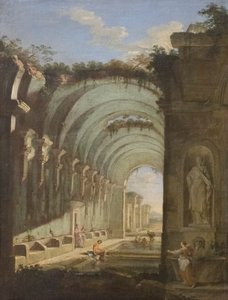 Ruiny s termálními prameny od Giovanni Paolo Pannini
