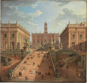 Pohled na Campidoglio, Řím, 1750 od Giovanni Paolo Pannini