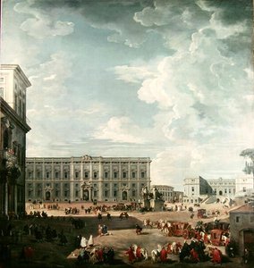 Pohled na náměstí Piazza del Quirinale, Řím od Giovanni Paolo Pannini