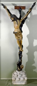 Krucifix, Ježíš na kříži. Dřevěná socha
