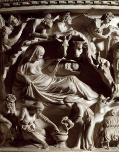 Narození, detail od Giovanni Pisano