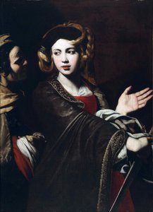 Judita s hlavou Holoferna od Ricca, Giovanni (1603-c. 1656). Olej na plátně, rozměr: 103x76, cca 1637-1640, Diecézní muzeum, Salerno od Giovanni Ricca