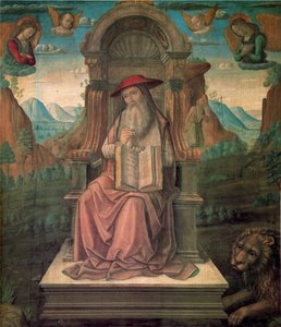 Saint Jerome na trůnu, asi 1475.