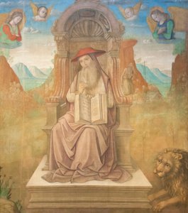 Saint Jerome Enthroned (tempera na panelu)