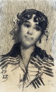 Hlava ženy od Giovanni Segantini