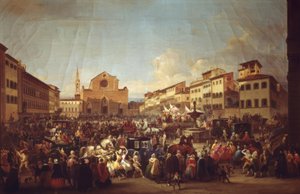 Karneval ve Florencii na Piazza Santa Croce