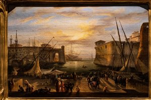 Marina v Livornu a pevnost Medici v pozadí