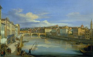 Pohled na řeku Arno z Ponte alla Carraia od Giovanni Signorini