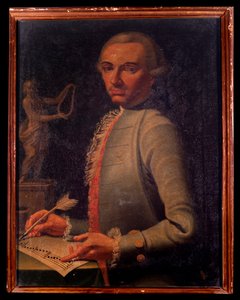 Portrét rakouského skladatele a harfenisty Christiana Josepha Lidartiho (1730-1793) Malba Giovanni Stelly. 18. století. Bologna, Občanské muzeum Bibliografické muzeum od Giovanni Stella