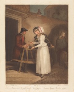 Nože, nůžky a břitvy na broušení od Giovanni Vendramini after Francis Wheatley