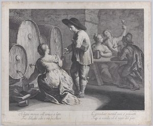 Barmanka plní hrnky..., 1760-70. od Giovanni Volpato
