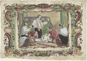 Pohřbívání mrtvých VII opus misericordiae corporalis / La septima obrade misericordia corporale (název na objektu) The Spiritual Works of Mercy (název série) od Giovanni Volpato