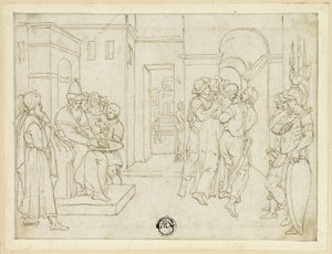Pilát si myje ruce a Kristus je odváděn pryč od Giovanni da Bologna