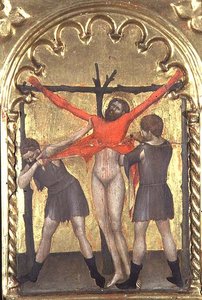 Kristus na kříži, detail z polyptychu Ospedale della Misericordia, 1353-63 od Giovanni da Milano