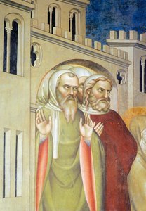 Mieshahmot, yksityiskohta Lasaruksen ylösnousemuksesta od Giovanni da Milano