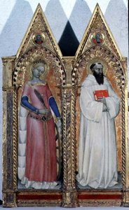SS. Kateřina Alexandrijská a Bernardo, detail z polytychu od Giovanni da Milano