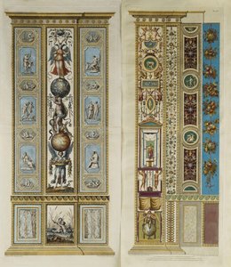 Arabeska dekorace ve vatikánské lodžii (barevná rytina) od Giovanni da Udine (after)