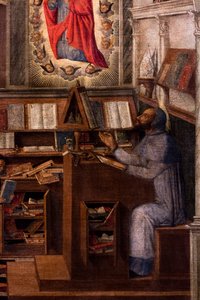 Svatý Jeroným se zjevuje svatému Augustinovi, asi 1505-1510 (olej a tempera na plátně) od Giovanni di Niccolo Mansueti
