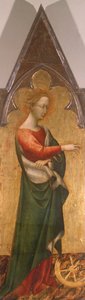 Polyptyykki st. Giovanni di Paolo (noin 1403-1482) Catherine of Alessandria, yksityiskohta od Giovanni di Paolo