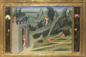 Svatý Jan Křtitel odchází do Desert Predella Panel, 1454