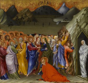 Vzkříšení Lazara, 1426 (tempera a plátkové zlato na panelu)
