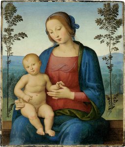 Panna s dítětem (Madonna a dítě) - Malba Lo Spagna (Giovanni di Pietro) (1450-1528), olej na dřevě (36,8x31,4 cm), italská renesance - soukromá sbírka od Giovanni di Pietro (c.1450 1529)