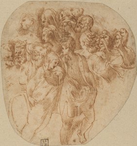 Studie figur [recto] od Girolamo Mazzola Bedoli