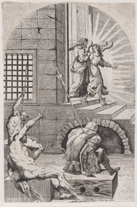 Svatý Petr byl propuštěn z vězení andělem, 1650-70. od Girolamo Pedrignani