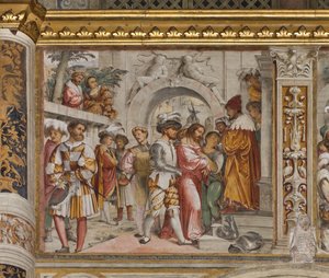 Centrální loď, páté jižní pole, Kristus před Pilátem, Girolamo Romanino od Girolamo Romanino