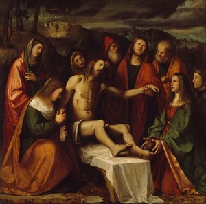 Pieta od Girolama Romanina (cca 1484-po 1562), olej na plátně od Girolamo Romanino