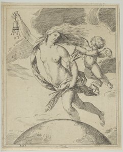 Štěstí letí nad zeměkoulí..., ca. 1660-80. od Girolamo Scarsello