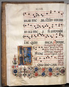 Antifonář: Iniciála, anděl, c. 1470-1480.