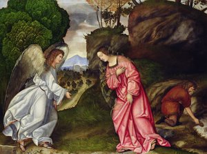 Hagar a anděl od Girolamo da Treviso II
