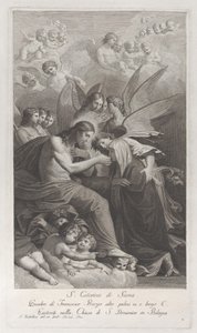 Kristus dává posvátnou hostii klečící svaté Kateřině Sienské..., 1750-1812.