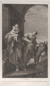 Svatý Josef nesoucí Ježíška na útěku do Egypta, 1760-1800.