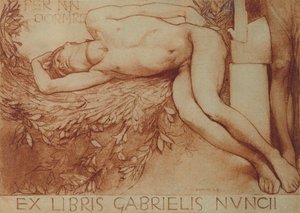 Karta Ex Libris pro Gabriele d